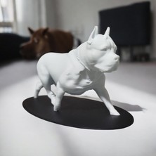 Modern Beyaz Pitbull Figür 5 x 11 – Ev ve Ofis Dekoru
