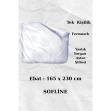 Sofline Pamuklu Beyaz Fermuarlı Yorgan Kılıfı – Tek Kişilik 165X230 cm | Şilte Koruyucu –sağlıklı Kumaş