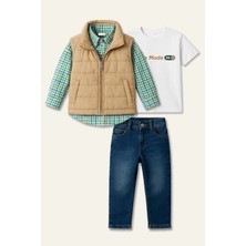 Mininio Erkek Çocuk Yelekli Dörtlü Takım - Yeşil