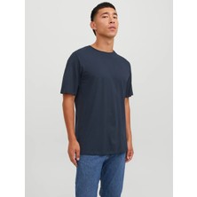 Jack & Jones Jack&jones 12156101 0 Yaka Erkek Basic Tshirt - Lacivert