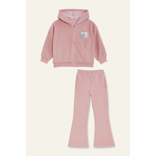 Zeyland Kız Çocuk Kapşonlu Fermuarlı Polar Ikili Takım - Pembe