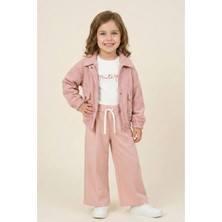 Mininio Kız Çocuk Montlu 3'lü Takım  - Pudra