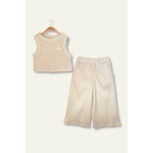 Zeyland Kız Çocuk Çizgili Bluz Pantalon Takım - Taş Çizgili