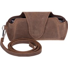 K-Yonlineticaret Riviera Deri Askılı Gözlük Kılıfı Karamel