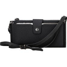 K-Yonlineticaret Lozan Strap 6.5 Inch Uyumlu Deri Kartlıklı Kılıf Erc1 Siyah