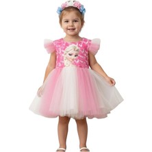 Butik Kız Çocuk Barbie Desenli Tütü Detaylı Elbise