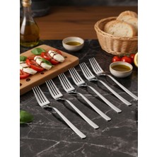 Airobazar 6 Adet Paslanmaz Çelik Yemek Çatalı - 304 Kalite 4mm, Modern Mutfak Gereçleri Seti