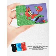 Hediyene Bak Bay Yengeç Tema Tasarımlı - Papara, Tosla, Otobüs Kart Kaplama Stickeri Kredi Kartı Için