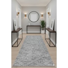 Swan Home Kaymaz Tabanlı Yolluk Kesme Halı Salon Koridor Mutfak Yatak Odası Halısı SHJ3005 Gri