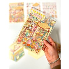 Kağıt Gemi Dıy Kawaii Oyun Salonu Tasarlama 2 Yaprak 92 Adet 3D Diorama Izometrik Sticker Seti/etiket/çıkartma