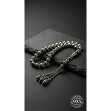 Roza Silver 925 Ayar Küre Kesim 3 Kamçılı Arpa Püskül Bilek Boy Işlemeli Otantik Gümüş Tesbih