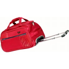 Ççs 676 Kumaş Çekçekli, Tekerli Seyahat Çantası- Kabin Boy Bordo