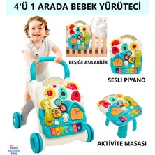 Brother Toys 4'ü 1 Arada Piyano ve Aktivite Masası Olabilen Eğitici Sesli Işıklı Çok Fonksiyonlu Bebek Yürüteci Yürüteç
