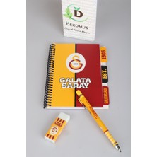 Dekomus Cep Defteri,lisanslı Galatasaray Planlayıcı Bloknot,uçlu Kalem 0.7 mm ve Silgi Seti