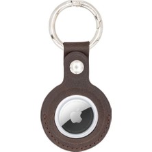 K-Yonlineticaret Apple Airtag Uyumlu Deri Anahtarlık, Acı Kahve