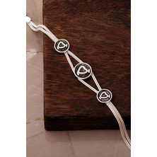 Sümer Telkari Mezopotamya Kalp Sembolü Midyat Hasırı 925 Ayar Gümüş Bileklik 4877