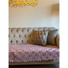 D'niss Home Ponpon Koltuk Örtüsü Mürdüm 100X240