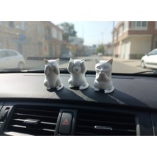 3’lü Mini Kedi Figürü Seti – Görmedim Duymadım Bilmiyorum + Anahtarlık Hediyeli 🎁