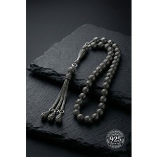 Roza Silver 925 Ayar Küre Kesim 3 Kamçılı Püskül Bilek Boy Petek Işlemeli Otantik Gümüş Tesbih