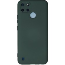 Magicool Realme C25Y Kılıf Nano Içi Kadife Silikon - Koyu Yeşil