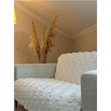 D'niss Home Ponpon Koltuk Örtüsü Ekru 175 x 230