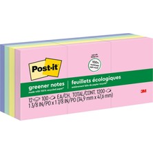 Renklimestore Daha Yeşil Açılır Notlar, 3,8x5,08 Cm, 12 Ped, Amerika'nın 1 Numaralı Favori Yapışkan Notları, Tatlı Sprinkles, Pastel Renkler (Pembe,mavi, Nane, Sarı), Temiz KALDIRMA,%100 Geri Dönüştürülmüş