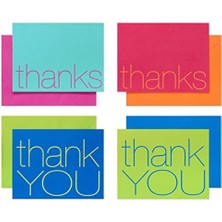 Renklimestore Greetings Çok Renkli Teşekkür Kartları ve Renkli Zarflar, 50 Adet