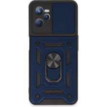Magicool Realme C35 Kılıf Pars Lens Yüzüklü Silikon - Lacivert