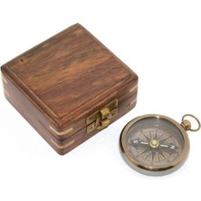 Ahşap Kutulu Pirinç Pusula Model 1