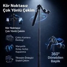 CoverZone 160CM Profesyonel 360° Döner Tripod,kumandalı,çok Yönlü Çekim,anti-Shake,stabil Telefon Tripodu,manyetik Açılır,video STANDI,H17 Pro