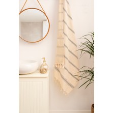 Ces Store Iskandinav Tarz, Doğal Pamuk, Püsküllü Banyo Havlusu, Peştemal 100X180 cm