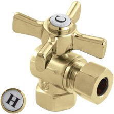 Renklimestore Brass CC33102ZX Millennium 3/8-Inç Fıp x 3/8-Inç Od Sıkıştırma Açısı Durdurma, Parlak Pirinç