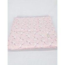 Renklimestore Bebek El Yapımı At Desenli Yorgan Çarşaf ve Yastıklı Üçlü Set (Pembe)