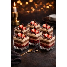 Yzhome Battal Boy Cam 6'lı Kare Magnolia Dondurmalık Seti - Magnolya Jumbo Kase 8*8cm