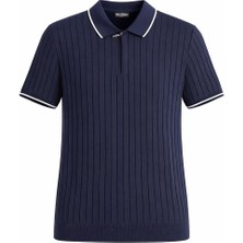 Plus Scorpion Erkek Fermuarlı Polo Yaka Triko Tişört Regular Fit Modern Klasik