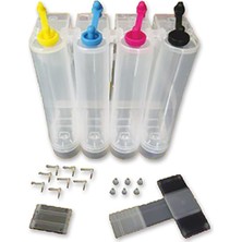 Renklimestore Bitmeyen Kartuş Uyumlu Sistemi, 4 Renk Yazıcılar Için Uyumlu Şeffaf Tanki (Boş)