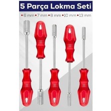 Renklimestore 5 Parça Lokma Tornavida Seti – 6/7/8/10/13 mm | Profesyonel El Aletleri | Dayanıklı Çelik Gövde | Ergonomik Kaymaz Sap | Usta & Hobi Kullanımı Için Mükemmel
