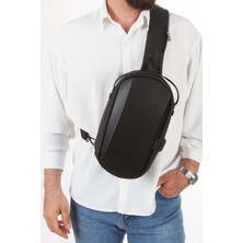 Newish Erkek Siyah USB Çıkışlı Çapraz Askılı Omuz ve Bel Çantası NEW246