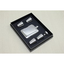 4 Shot Bardaklı Matara Seti Çelik