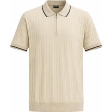 Plus Scorpion Erkek Fermuarlı Polo Yaka Triko Tişört Regular Fit Modern Klasik