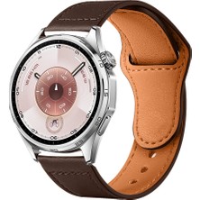 Sneezy Huawei Watch GT6 46mm İle Uyumlu Premium Classic Deri Görünümlü Kordon