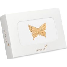 Renklimestore Zarflı Boş Kartlar, Altın Renkli Kelebek, 16 Adet – 5228233