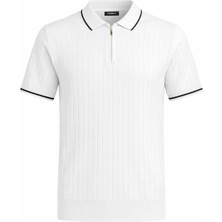 Plus Scorpion Erkek Fermuarlı Polo Yaka Triko Tişört Regular Fit Modern Klasik