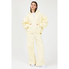Gothamvibes Kadın Chill Bol Paça Vanilya Sarısı Eşofman Alt