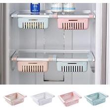 Renklimestore -Çok Amaçlı Uzayıp Kısalabilir Buzdolabı Düzenleyici Sepeti Rafı