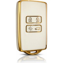 Barkas Elektronik Renault Clio E-Tech Austral Megane E-Tech Clio 5 Megane 4 Captur Kadjar Talisman Anahtar Kılıfı Beyaz Gold