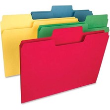 Renklimestore Supertab Ağır Dosya Klasörü, Büyük Boy 1/3 Kesim Tab, Yasal Boyut, Çeşitli Ana Renkler, Kutu Başına 50 (15410)