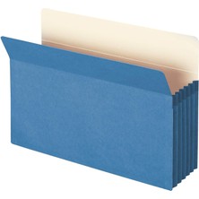 Renklimestore Dosya Cebi, Düz Kesimli Tab, 12,5 cm Genişletme, Yasal Boyut, Mavi, Kutu Başına 10 (74235)
