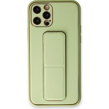 Magicool Iphone 12 Pro Kılıf Coco Deri Standlı Kapak - Su Yeşili