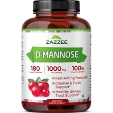 Zazzee D-Mannose, 1000 Mg Per Serving, 180 Vegan Capsules, 3 Month Supply, Potent & Urinary Tract